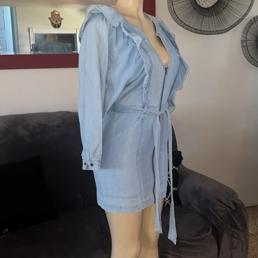 Free People Imogene Denim Mini Dress Size - Picture 10 of 13